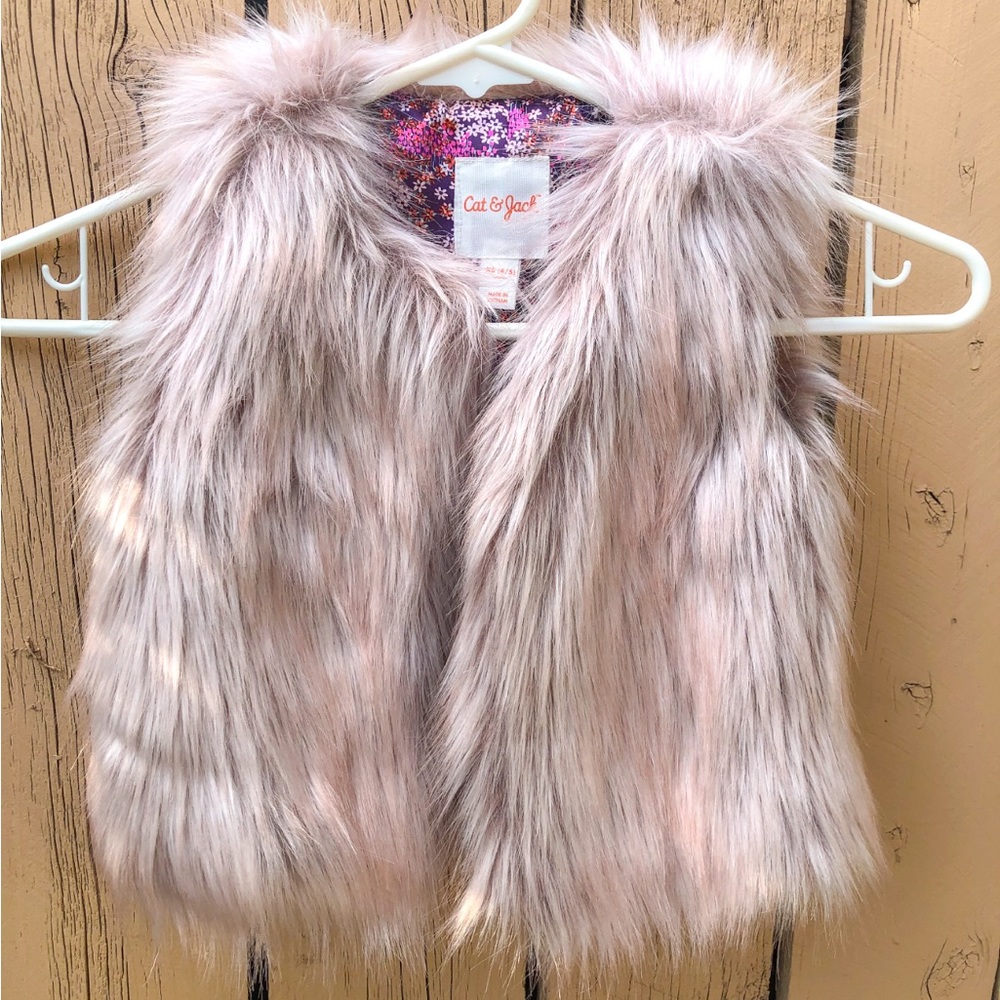 Cat & Jack Pink Faux Fur Vest